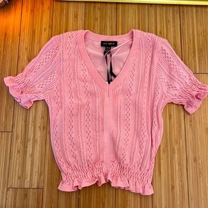 Pink, knit short sleeve. New!